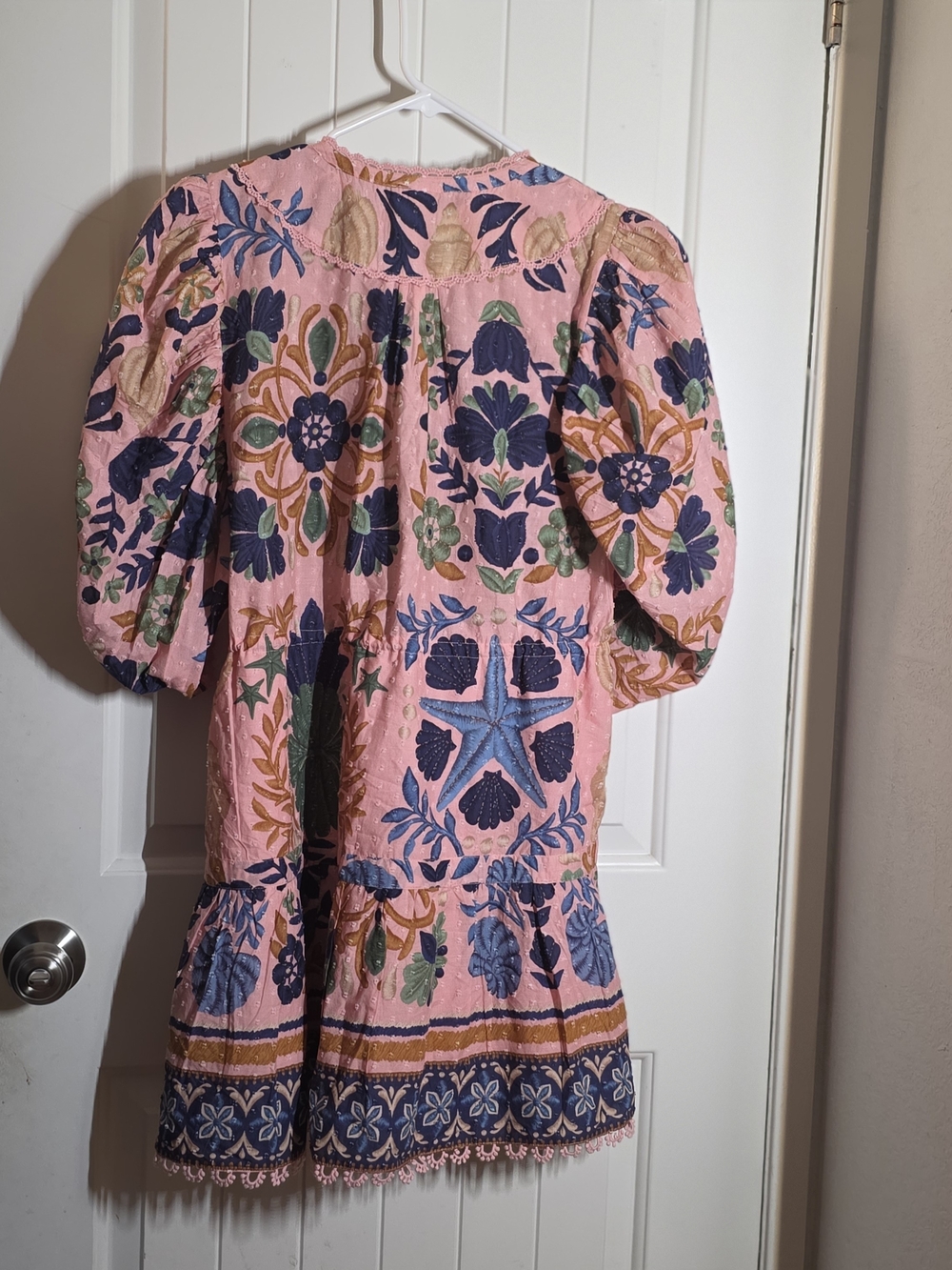 FARM Rio Pink Floral Puff-Sleeve Embroidered Dress - Picture 4 of 4
